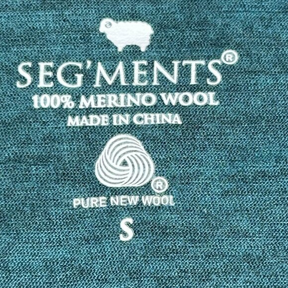 Segments Shirt Womens Small Teal 100% Merino Wool Long Sleeve V Neck Base Layer - Picture 3 of 11